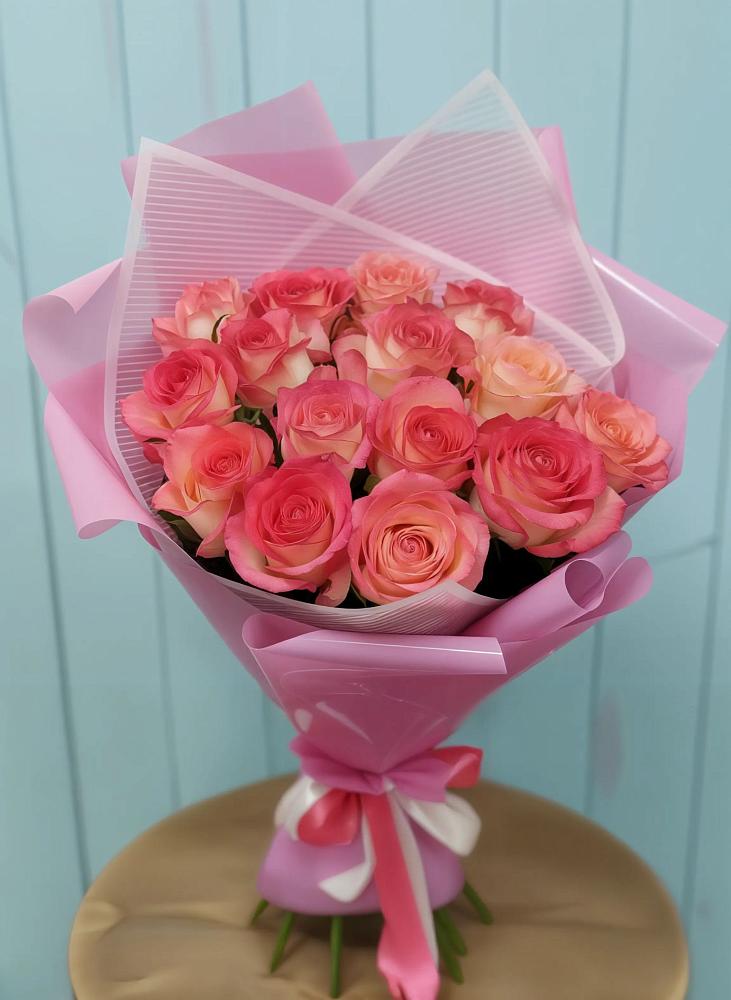 15 Розовых роз Равель в Алексеевской Волгоградской области Букет 15 Розовых роз Равель в Алексеевской Волгоградской области