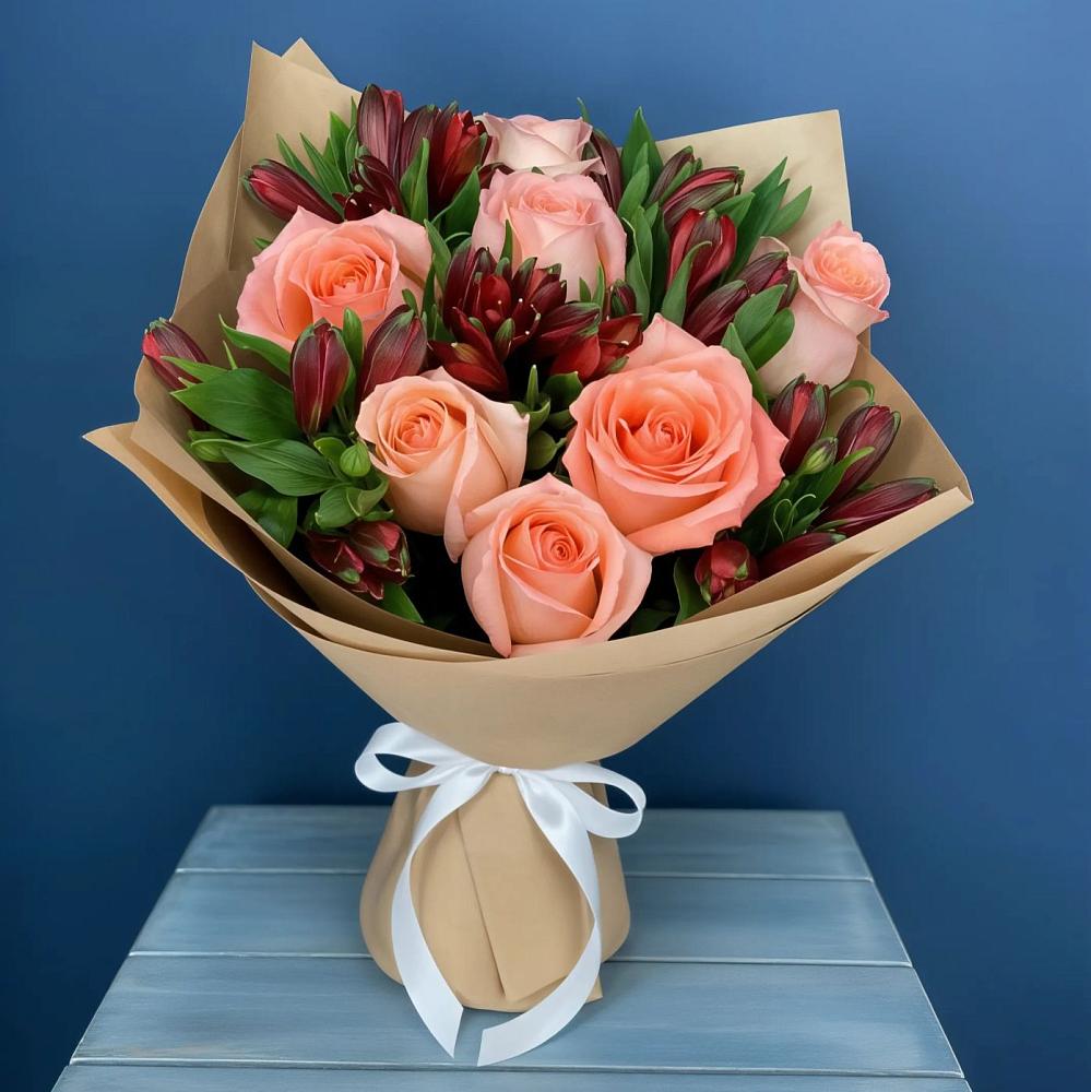 Букет цветов из: Розы и Альстромерии в Алексеевской Волгоградской области