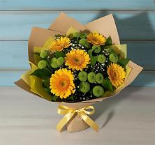 Букет цветов из:  Герберы и Хризантемы в Алексеевской Волгоградской области