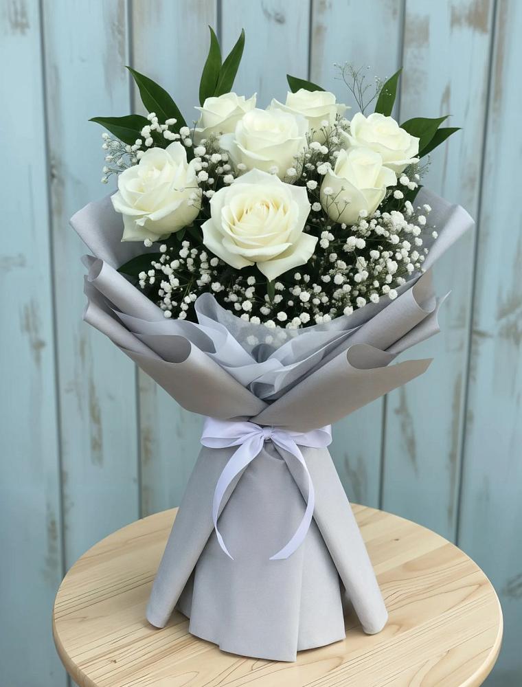 Букет из белых роз в Алексеевской Волгоградской области Букет цветов из: Розы в Алексеевской Волгоградской области