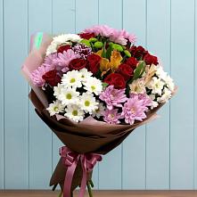Букет цветов из:  Розы, Хризантемы и Альстромерии в Алексеевской Волгоградской области