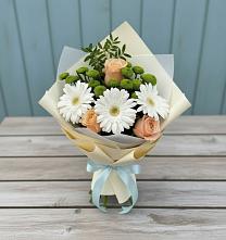 Букет цветов из:  Герберы, Розы и Хризантемы #REPLACE_PRED# Алексеевской Волгоградской области